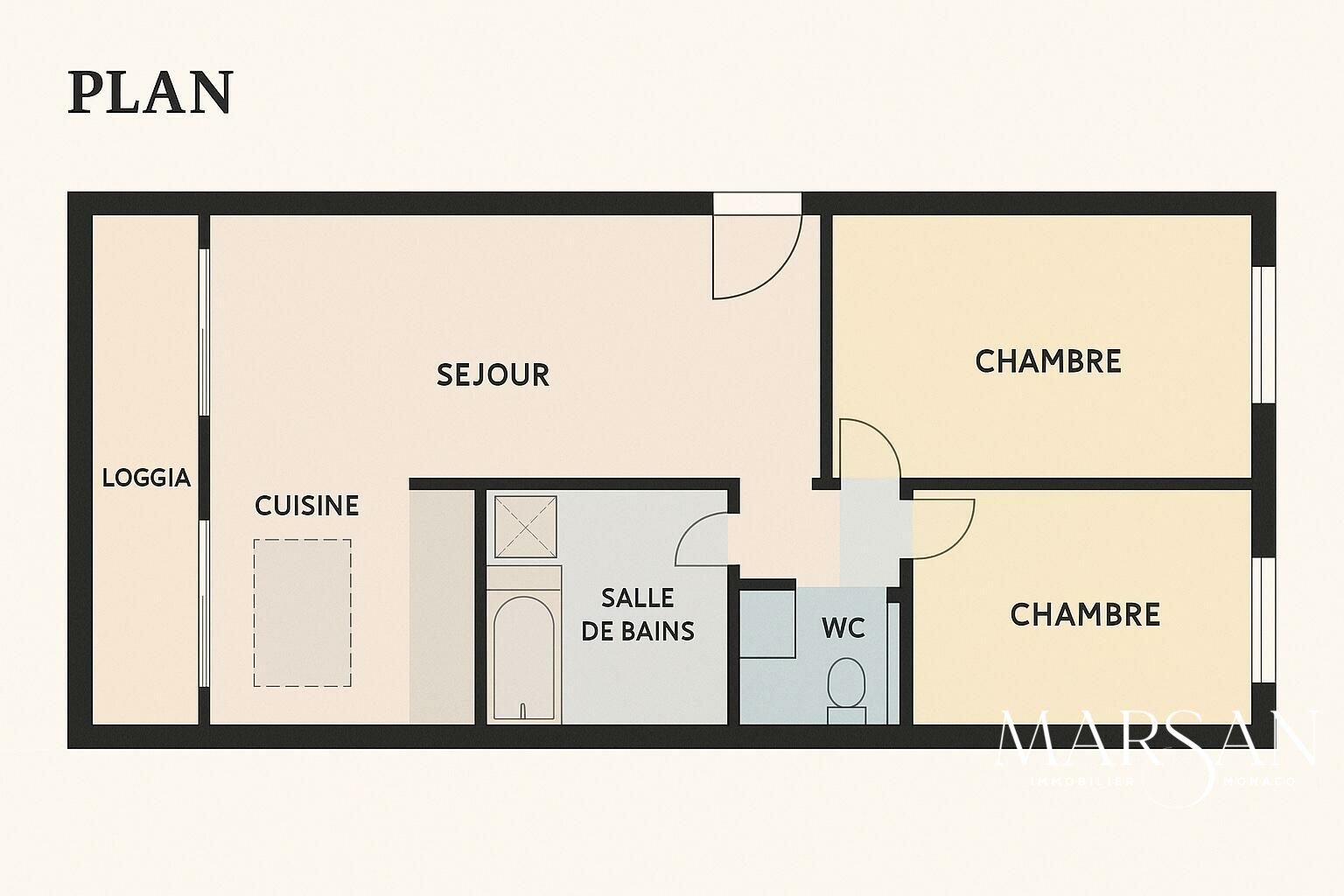 UNDER OFFER - 3 rooms with cellar - Front of Quai Antoine 1er - View Port Hercule & Monte-Carlo