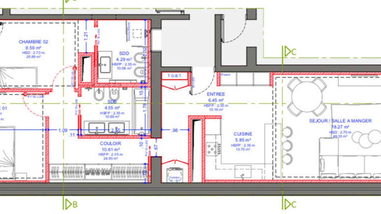 3 PIECES AU PARK PALACE RÉNOVÉ AVEC GOÛT